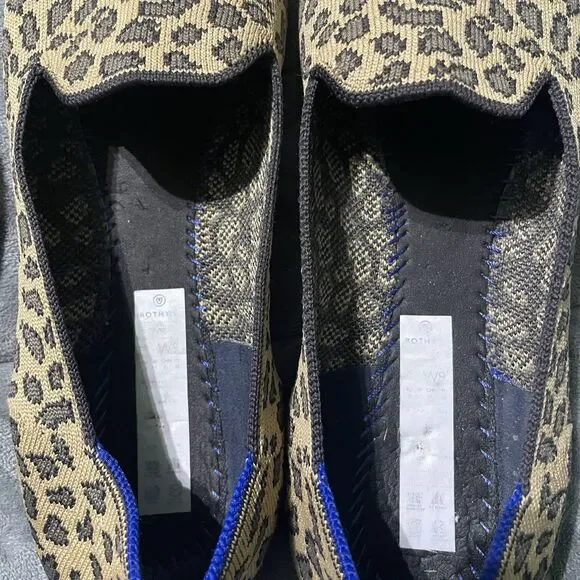 Rothy's The Loafer Spotted Leopard Print Size 9 Wide Women's Slip On Shoes - Picture 5 of 9